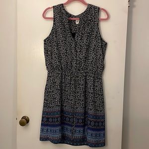 Large GAP Mix Print Pintuck Sleeveless Dress